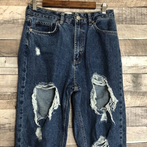 BDG Urban Outfitters Jeans Womens 28 Blue Mom High Rise Denim Distressed - Picture 3 of 11